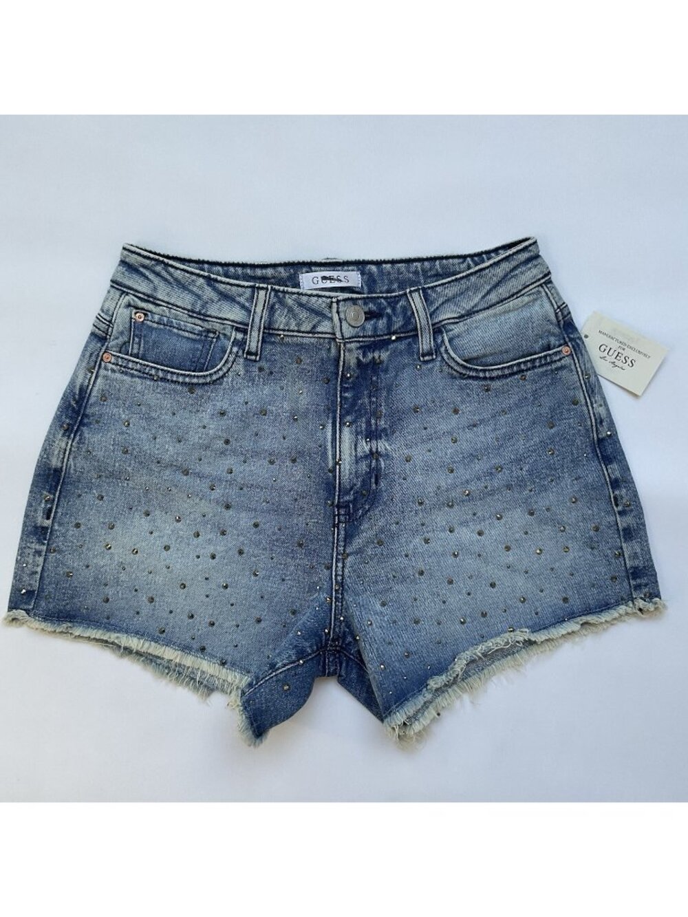Guess Women’s High Waisted Short With Embellishment Mini Studs All-over Size 27